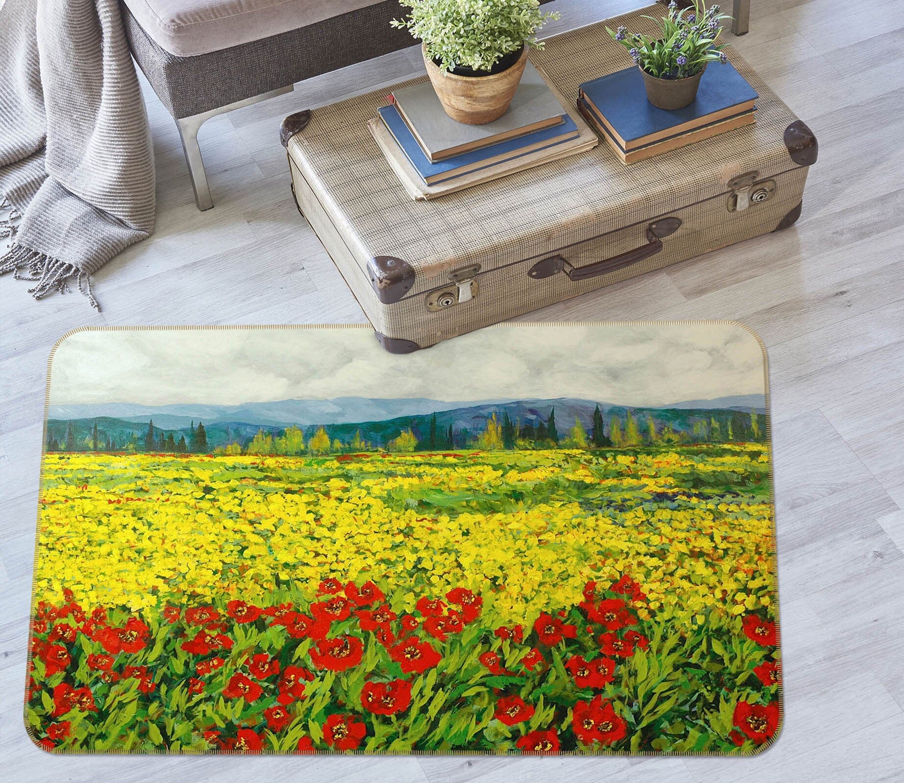3D Manshan Flowers 1001 Allan P. Friedlander Rug Non Slip Rug Mat Mat AJ Creativity Home 