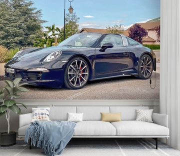 3D Black Sports Car 9163 Alius Herb Wall Mural Wall Murals