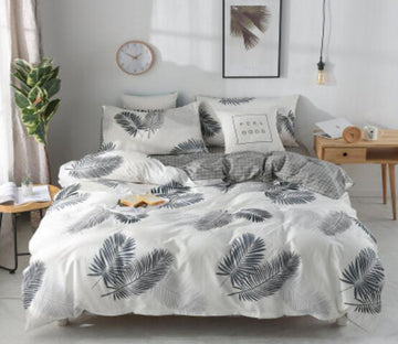 3D Big Grey Feather 30277 Bed Pillowcases Quilt