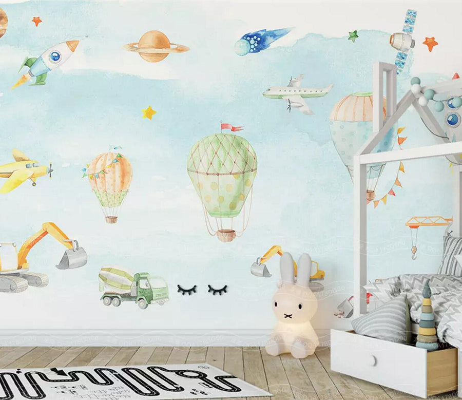 3D Bulldozer Excavator WC388 Wall Murals