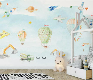 3D Bulldozer Excavator WC388 Wall Murals