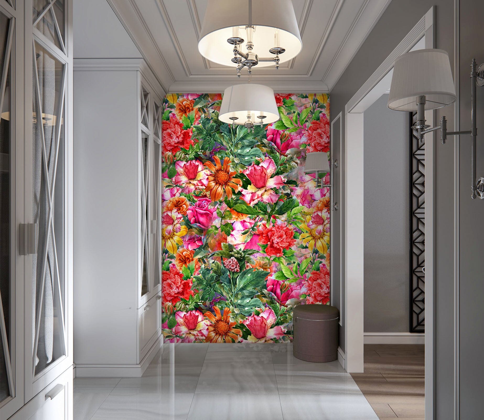 3D Red Bright Flower 52 Wall Murals Wallpaper AJ Wallpaper 2 