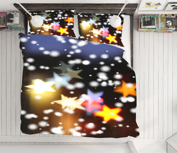3D Five-Pointed Star 51065 Christmas Quilt Duvet Cover Xmas Bed Pillowcases