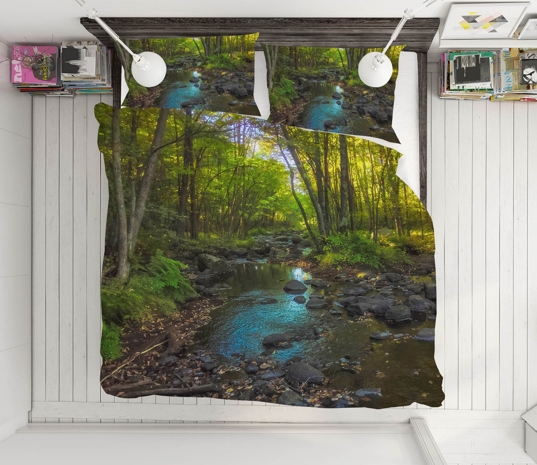 3D Peaceful Stream 1015 Jerry LoFaro bedding Bed Pillowcases Quilt