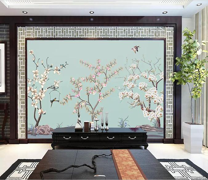3D Birds And Flowers 1708 Wall Murals Wallpaper AJ Wallpaper 2 