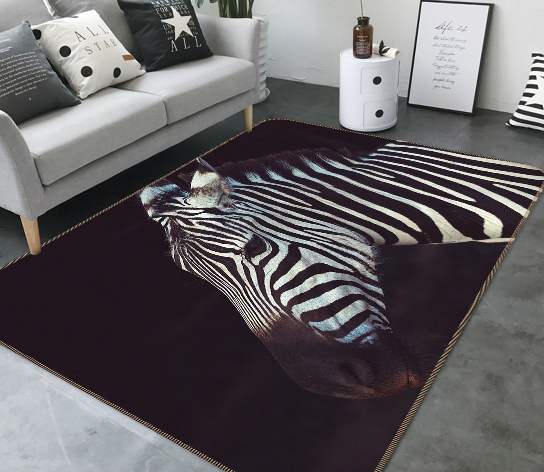 3D Zebra 82074 Animal Non Slip Rug Mat