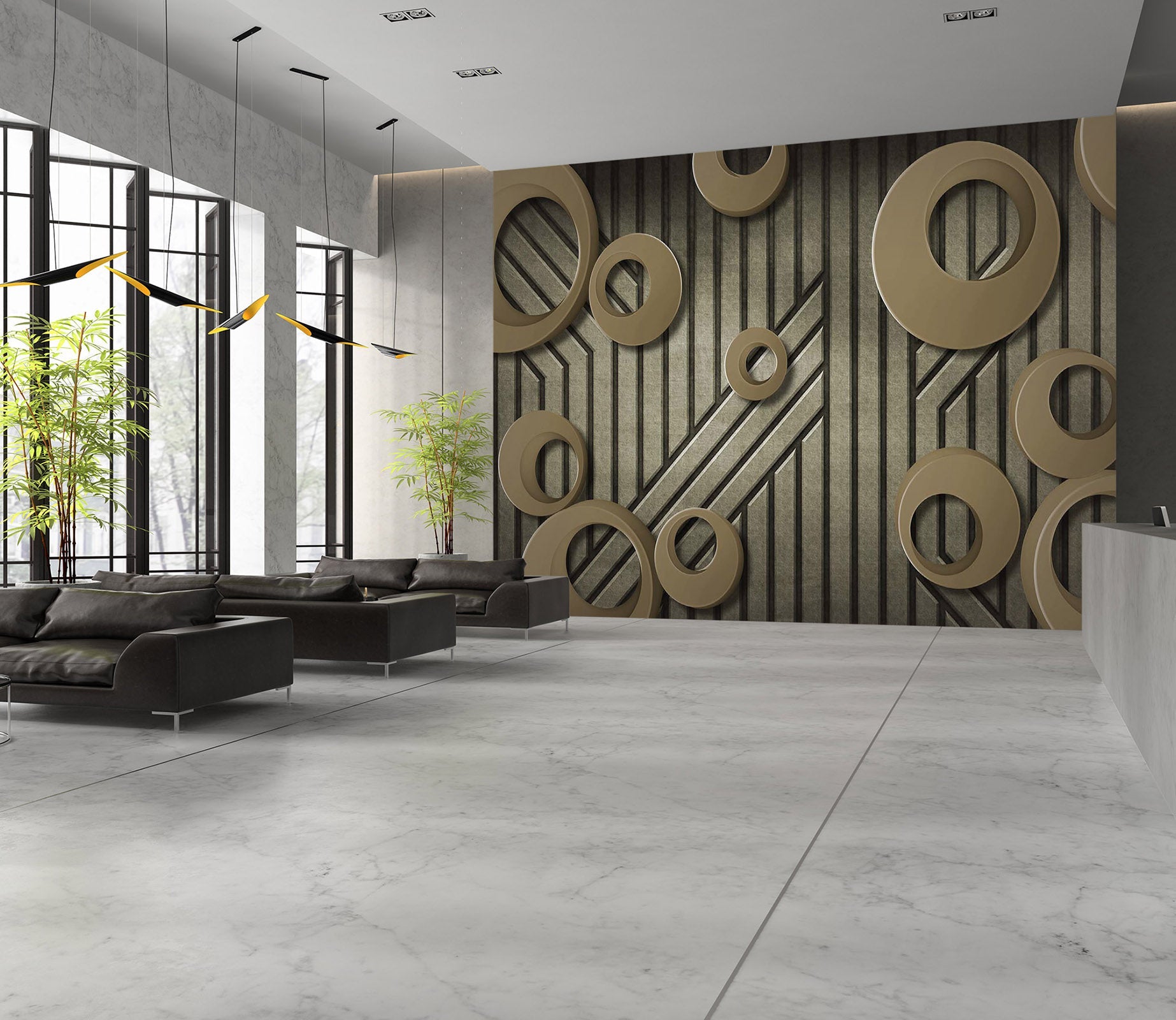 3D Circle Stripe 011 Wall Murals Wallpaper AJ Wallpaper 2 