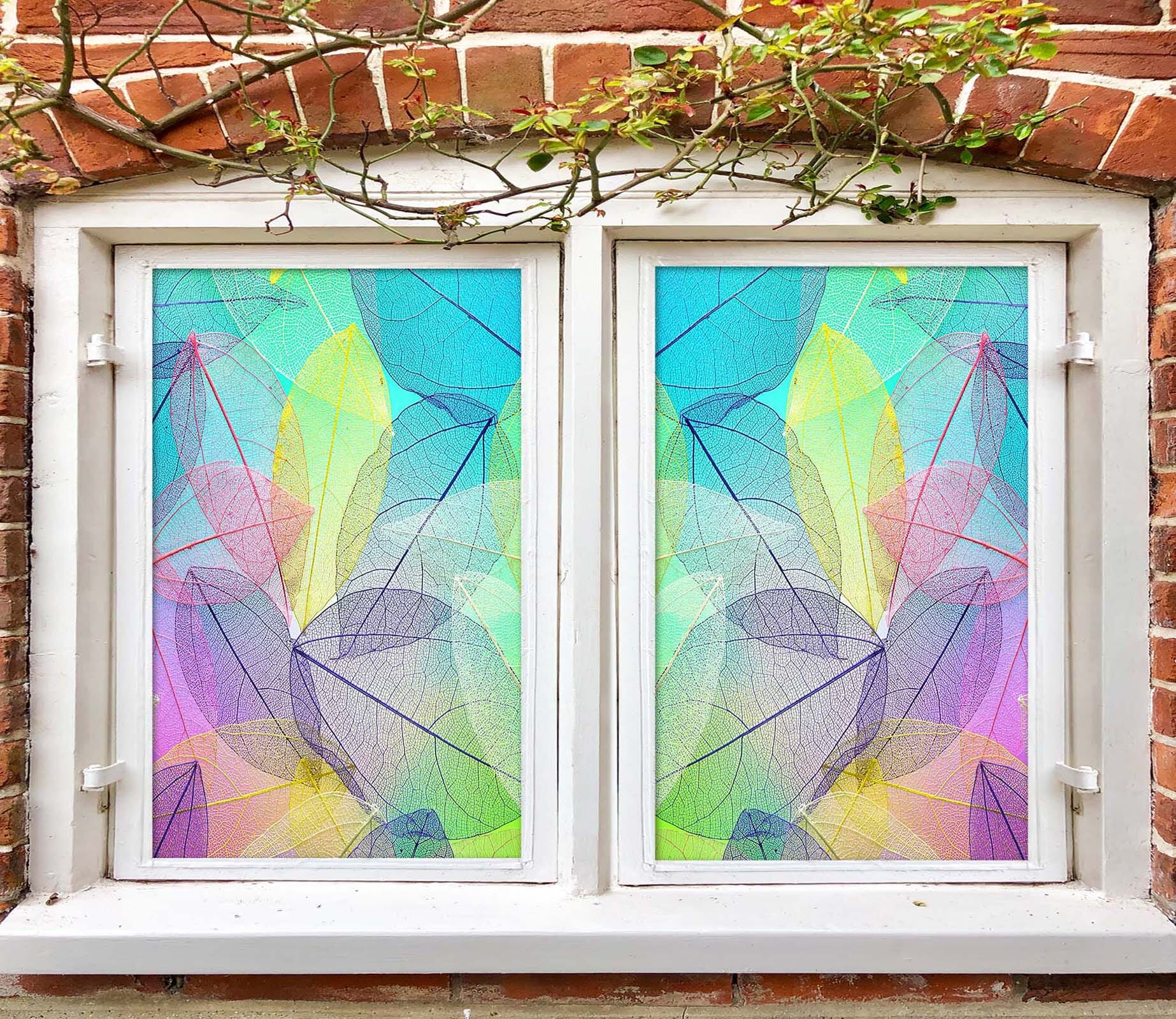 3D Colored Leaves 385 Window Film Print Sticker Cling Stained Glass UV Block Wallpaper AJ Wallpaper 2 