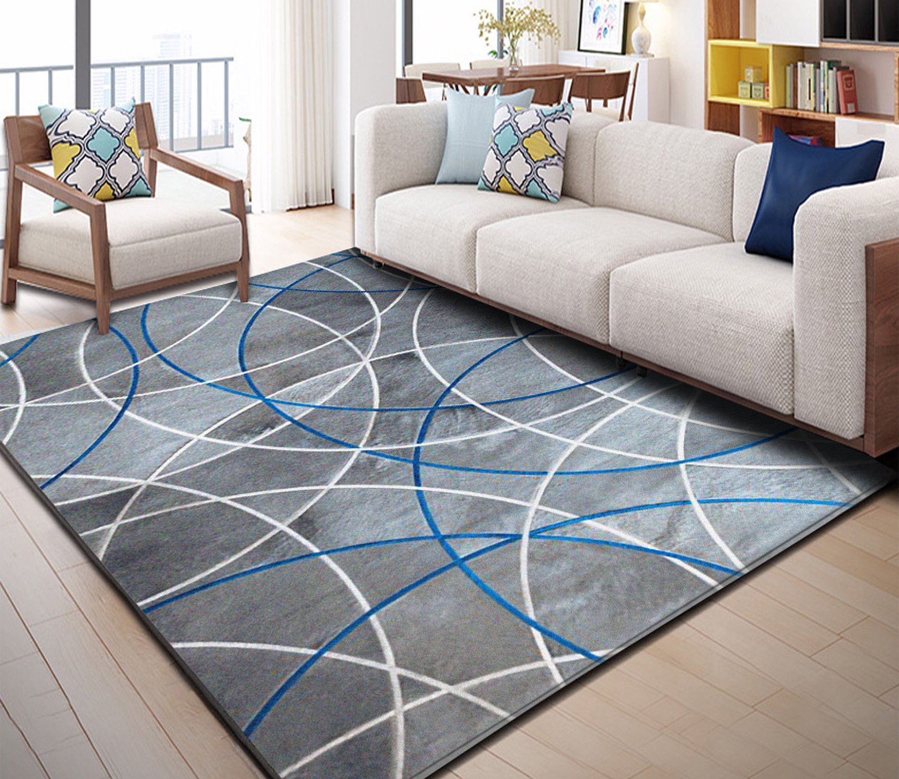 3D Black And White Stripes WG126 Non Slip Rug Mat Mat AJ Creativity Home 