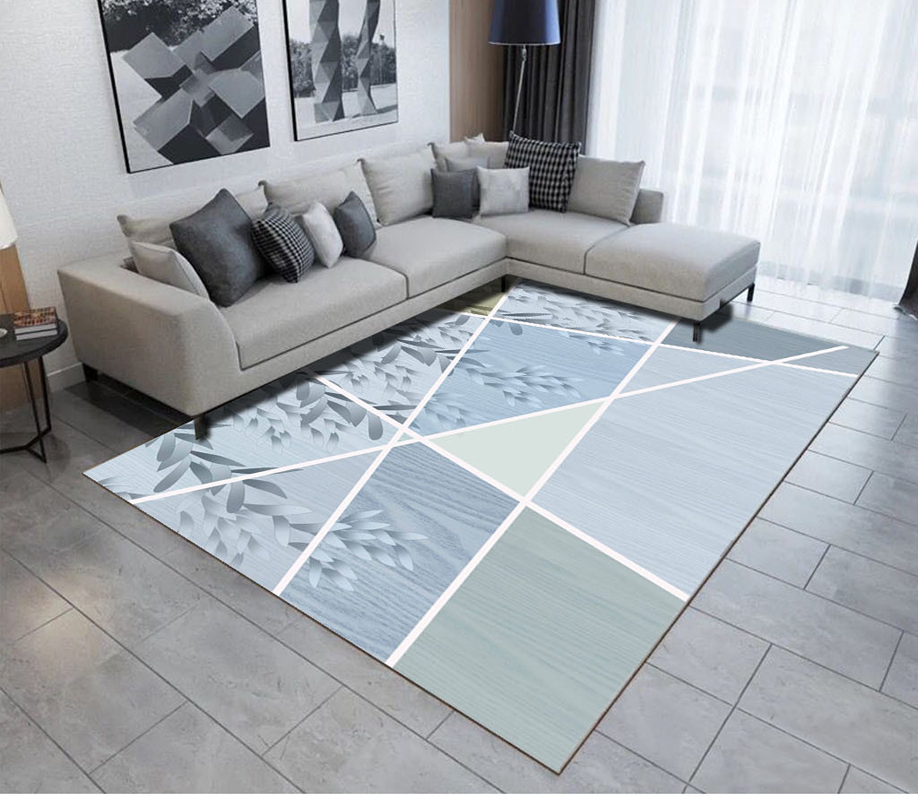 3D Colored Geometric Pattern WG504 Non Slip Rug Mat Mat AJ Creativity Home 