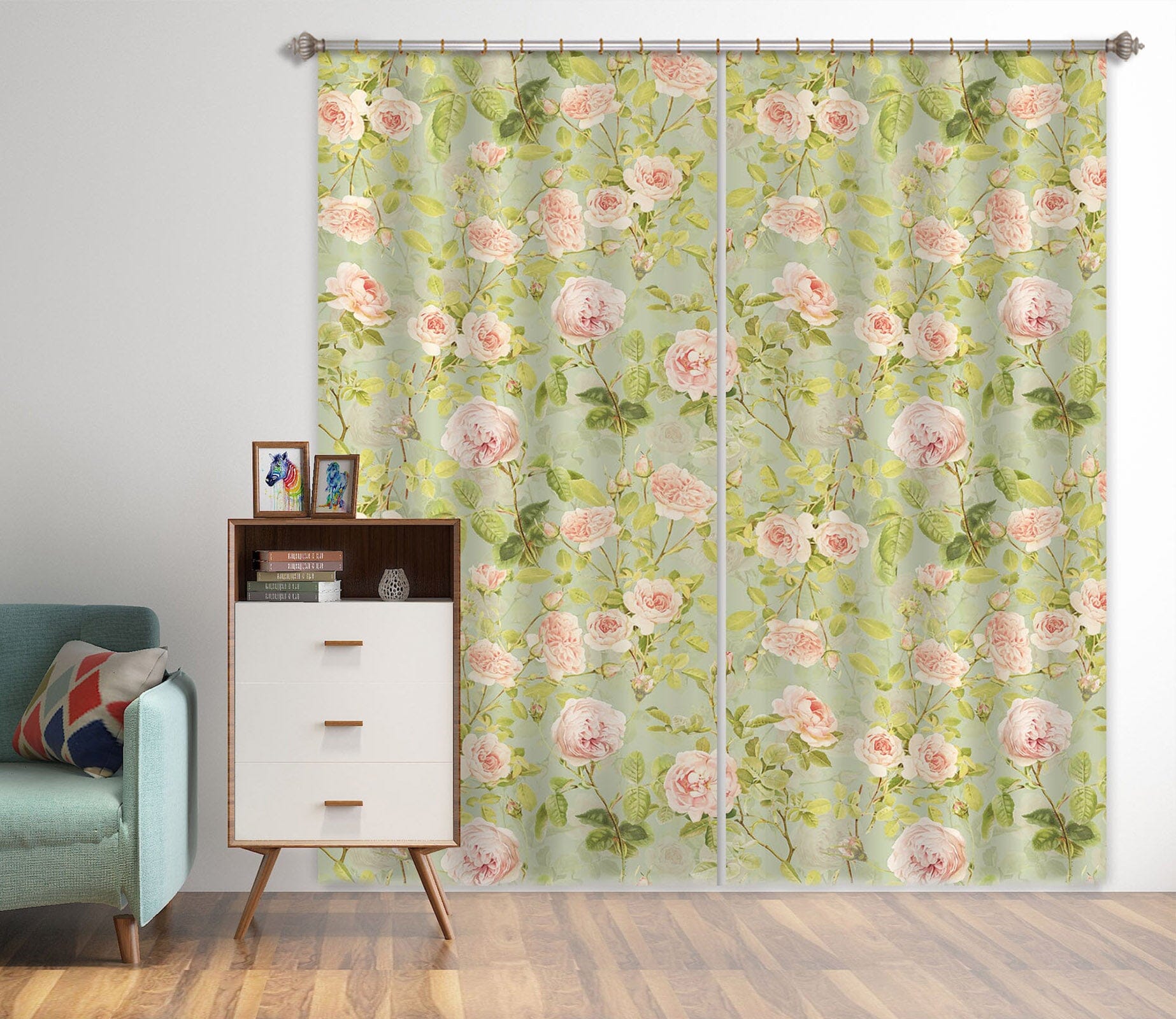 3D Pink Flowering Branch 150 Uta Naumann Curtain Curtains Drapes Curtains AJ Creativity Home 