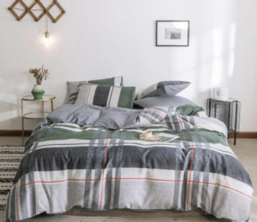 3D Dark Gray Light Gray Stitching 14053 Bed Pillowcases Quilt