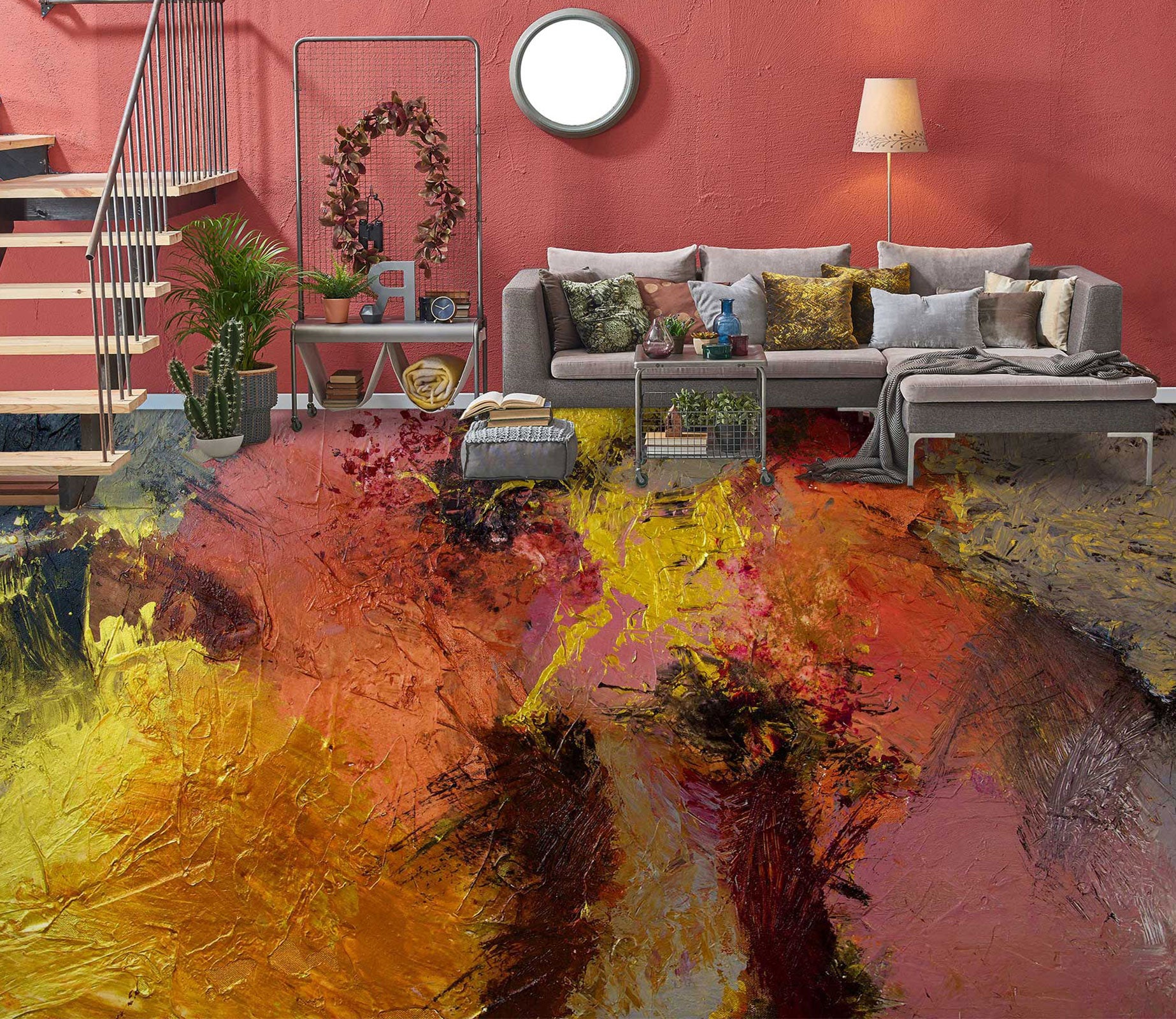 3D Brown Texture 9641 Allan P. Friedlander Floor Mural
