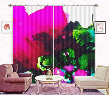 3D Red Green Pigment 19172 Shandra Smith Curtain Curtains Drapes