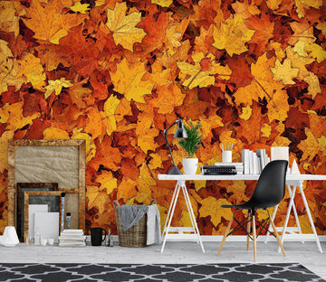 3D Yellow Autumn Fallen Leaves 90206 Alius Herb Wall Mural Wall Murals