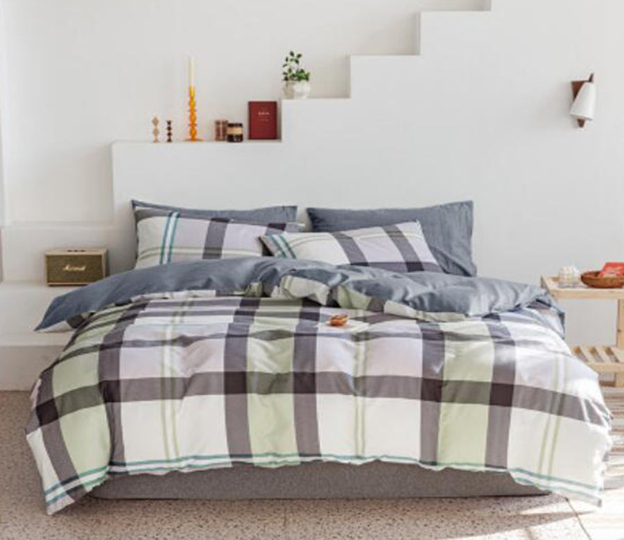3D Grey Grid 30086 Bed Pillowcases Quilt