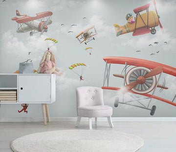 3D Cute Airplane WC075 Wall Murals Wallpaper AJ Wallpaper 2 