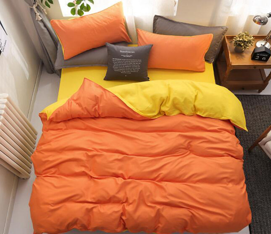 3D Orange Yellow 2130 Bed Pillowcases Quilt