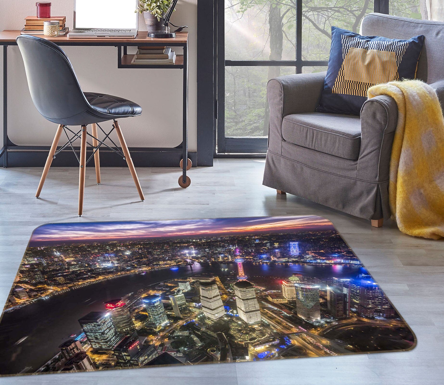 3D Neon City 1149 Marco Carmassi Rug Non Slip Rug Mat Mat AJ Creativity Home 