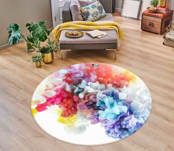 3D Color Smoke 72205 Round Non Slip Rug Mat