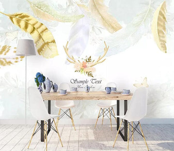 3D Yellow Feather 2286 Wall Murals
