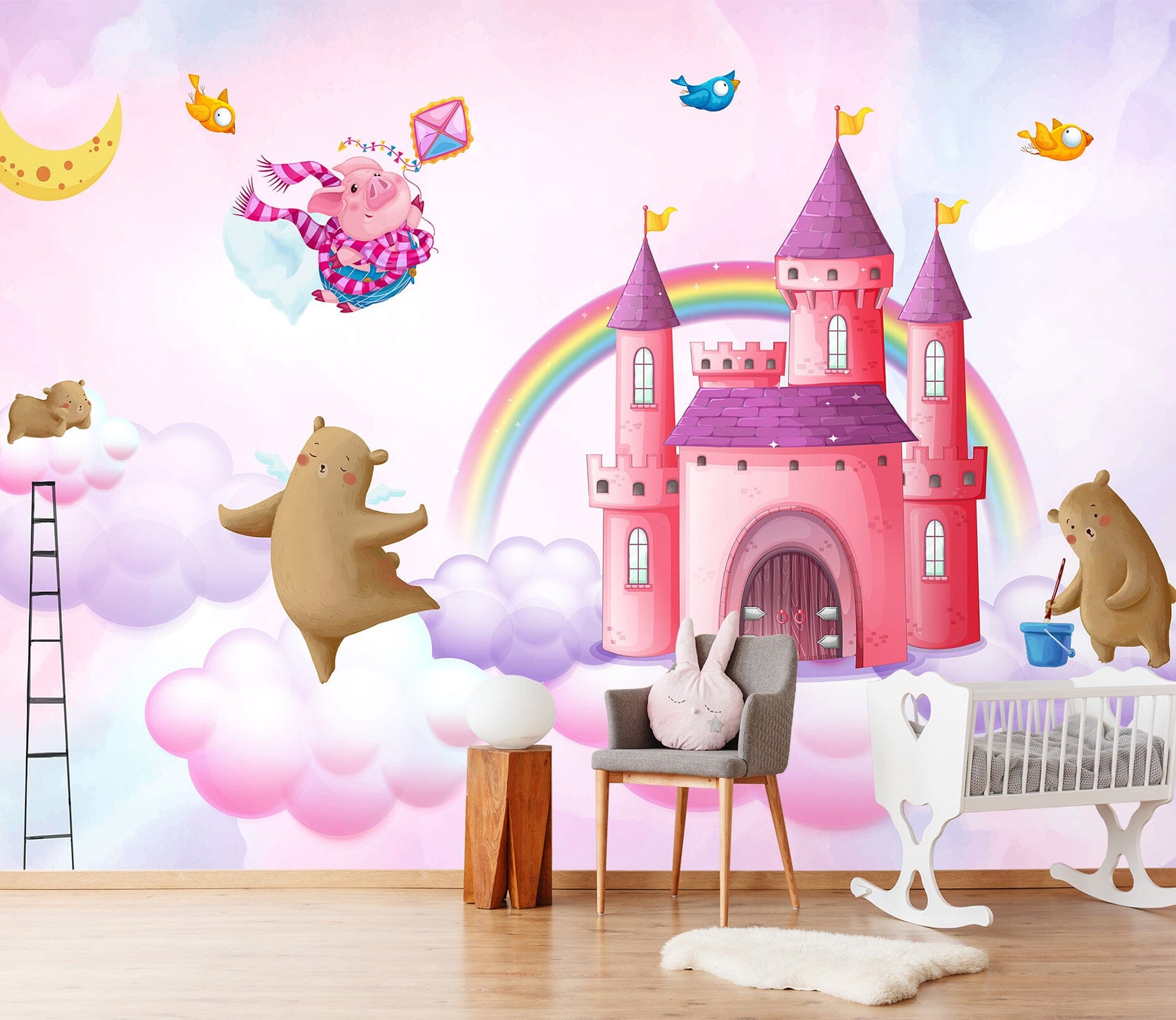 3D Rainbow Castle 1644 Wall Murals Wallpaper AJ Wallpaper 2 