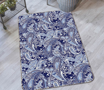 3D Dark Blue Pattern 35117 Non Slip Rug Mat