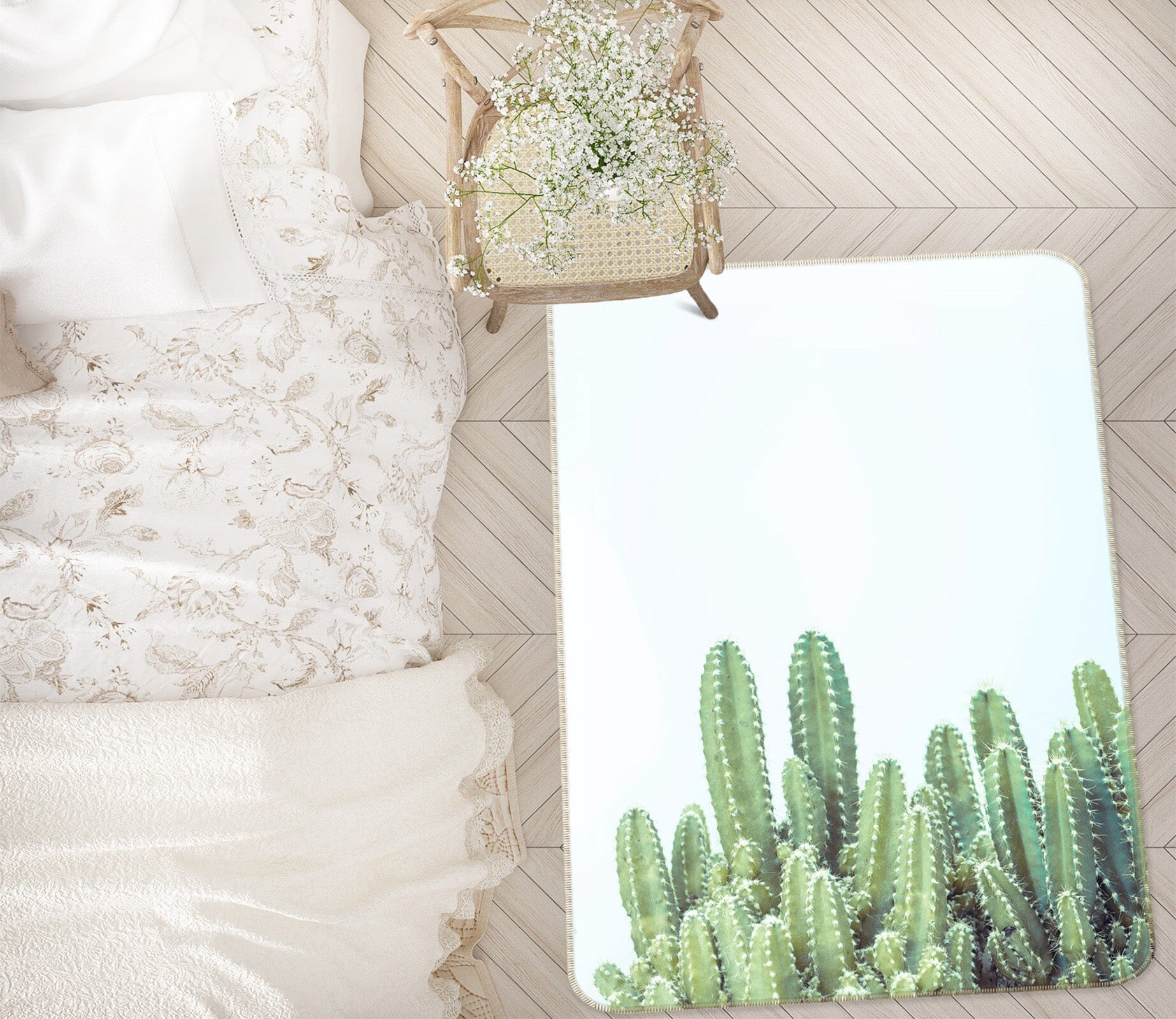 3D Green Cactus 1026 Assaf Frank Rug Non Slip Rug Mat Mat AJ Creativity Home 