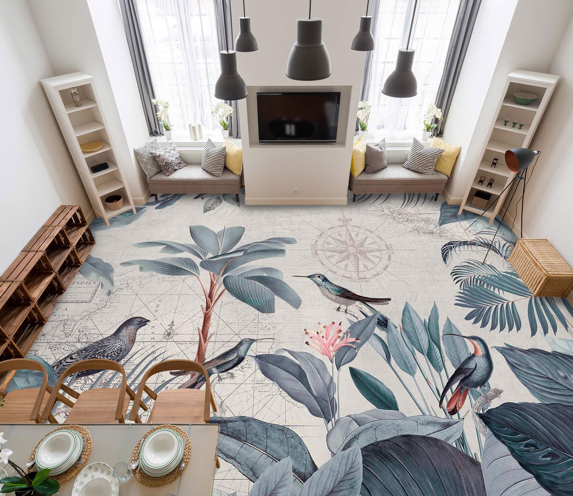 3D Bird Grove 10048 Andrea Haase Floor Mural