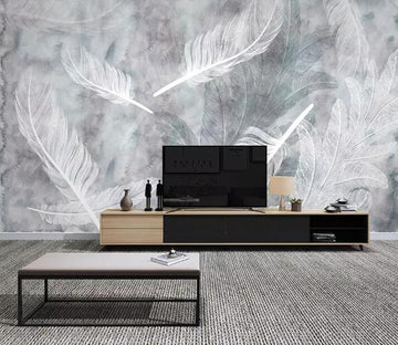 3D White Feather 424 Wall Murals Wallpaper AJ Wallpaper 2 