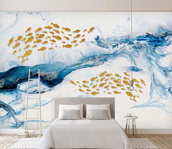 3D Fish School 203 Wall Murals Wallpaper AJ Wallpaper 2 