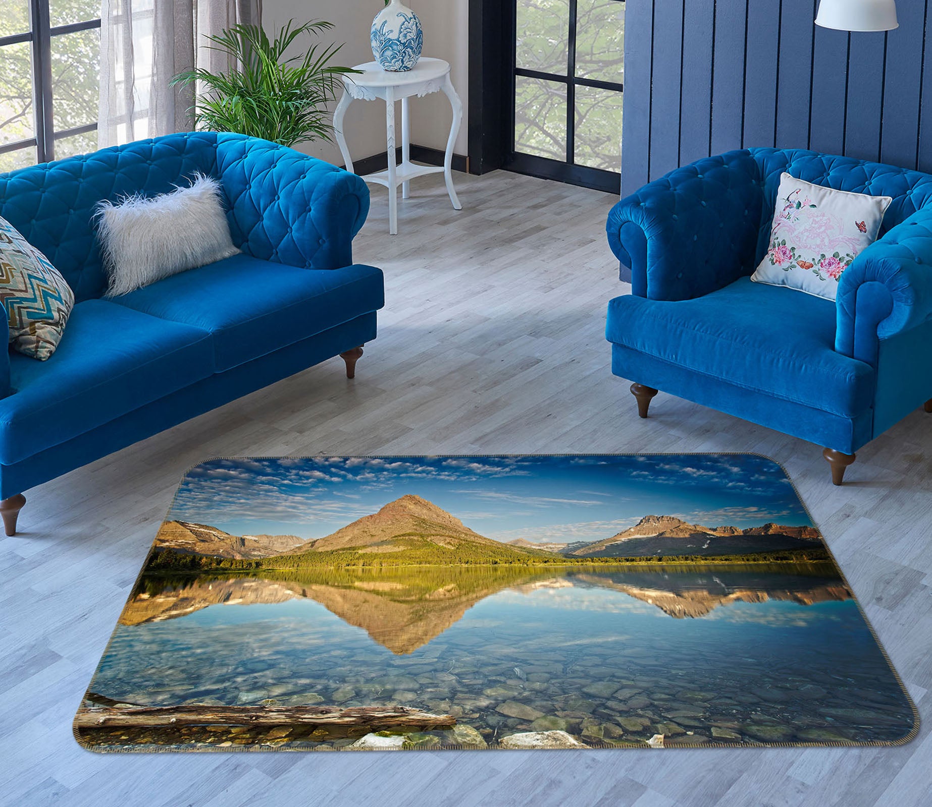 3D Swiftcurrent Lake Sunrise 84081 Kathy Barefield Rug Non Slip Rug Mat