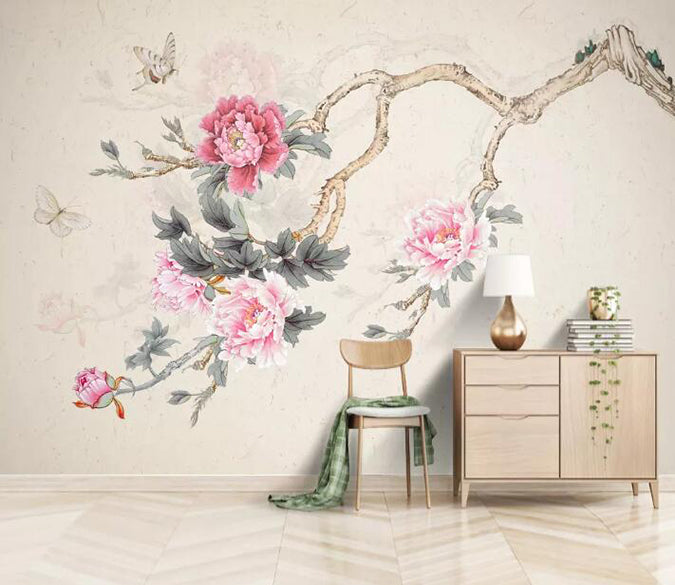 3D Pink Flowers 1233 Wall Murals Wallpaper AJ Wallpaper 2 