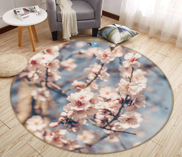 3D Flower Branch 81103 Round Non Slip Rug Mat
