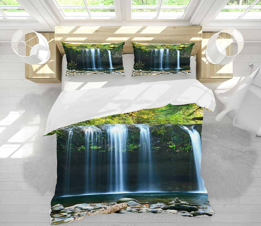 3D Waterfall 19200 Bed Pillowcases Quilt