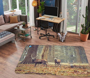 3D Forest Elk 6872 Assaf Frank Rug Non Slip Rug Mat