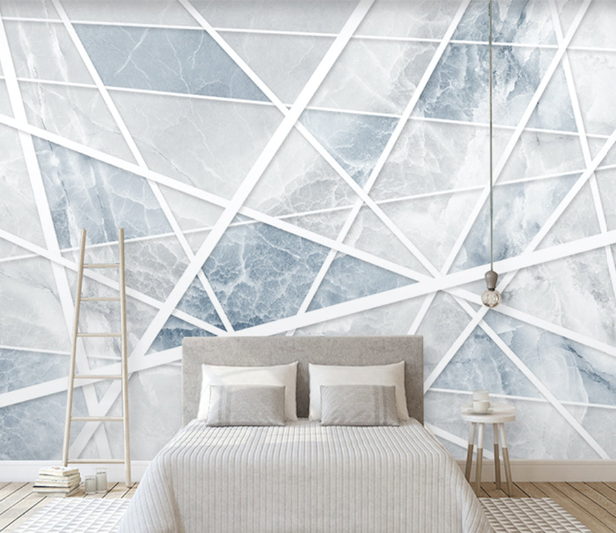 3D White Line WG066 Wall Murals
