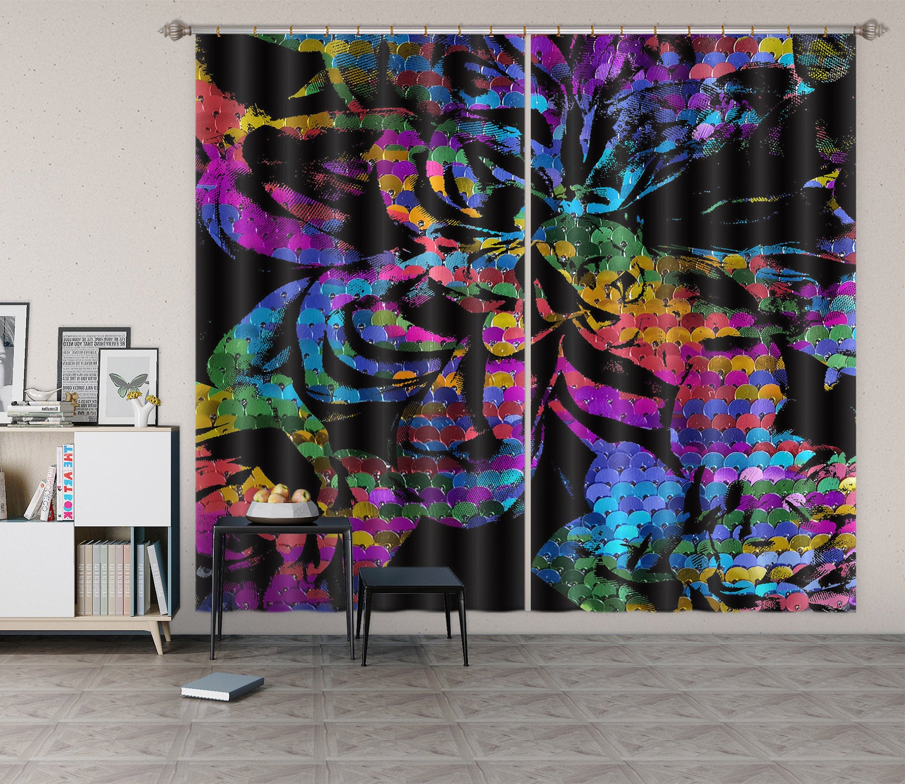 3D Color Scale Pattern 19171 Shandra Smith Curtain Curtains Drapes