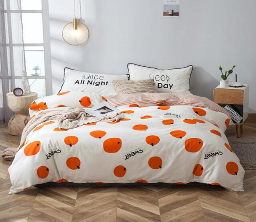 3D Orange 4202 Bed Pillowcases Quilt