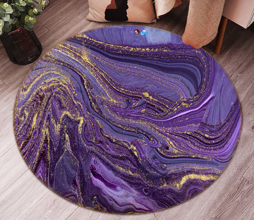 3D Purple Lines 71129 Round Non Slip Rug Mat
