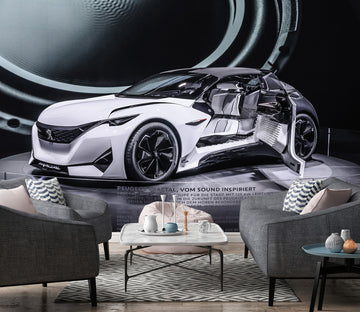 3D Peugeot Fractal 388 Vehicle Wall Murals