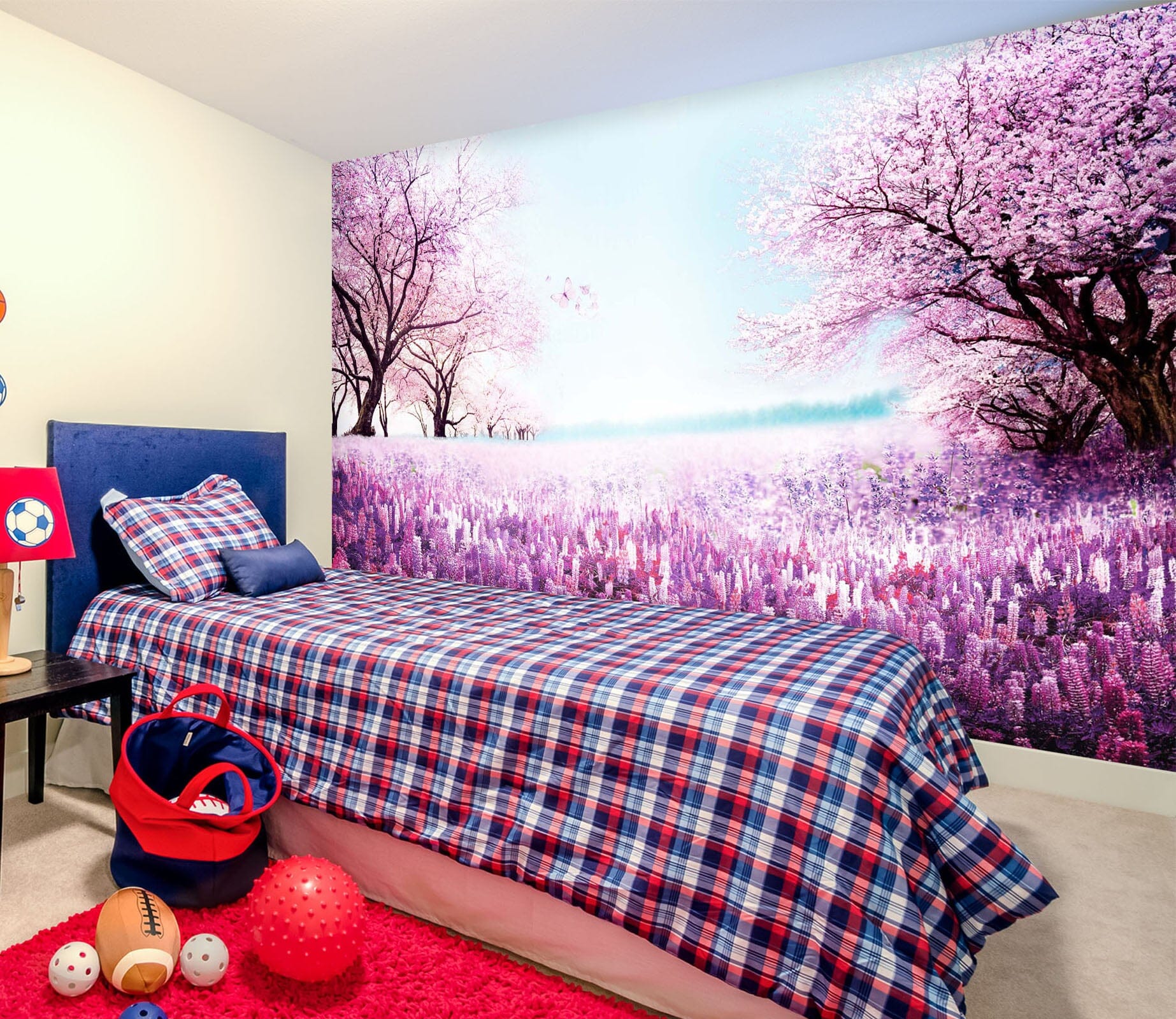 3D Purple Flowers 1612 Wall Murals Wallpaper AJ Wallpaper 2 