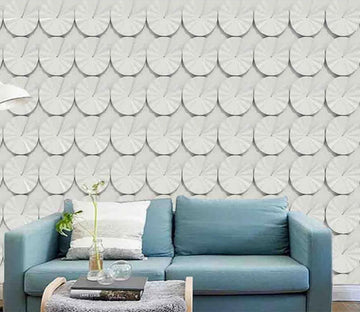 3D White Round WC2095 Wall Murals