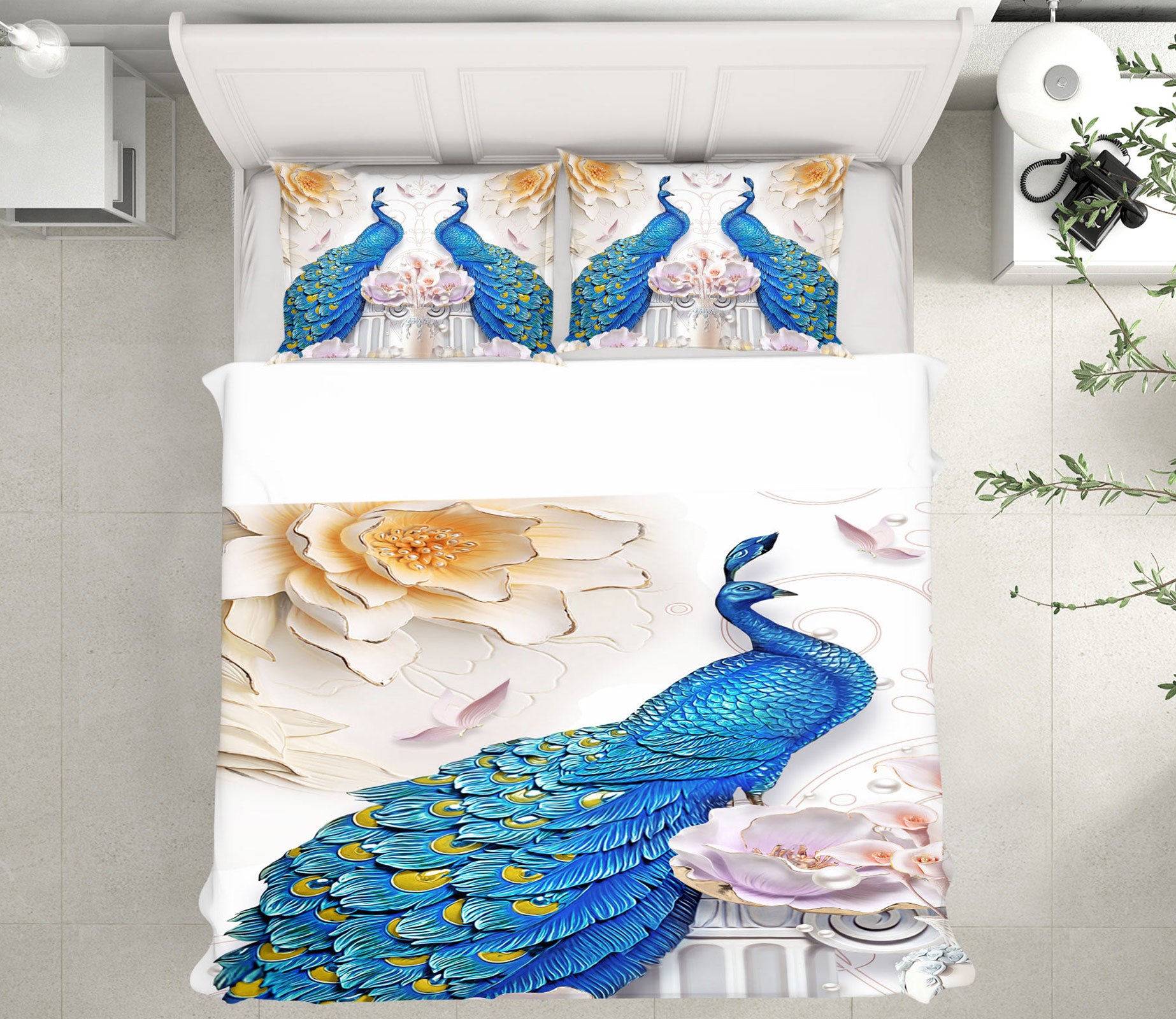 3D Peacock 13036 Bed Pillowcases Quilt
