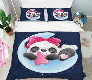 3D Pink Star Panda 58234 Bed Pillowcases Quilt