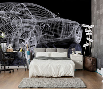 3D Outline Car Pattern 228 Vehicle Wall Murals