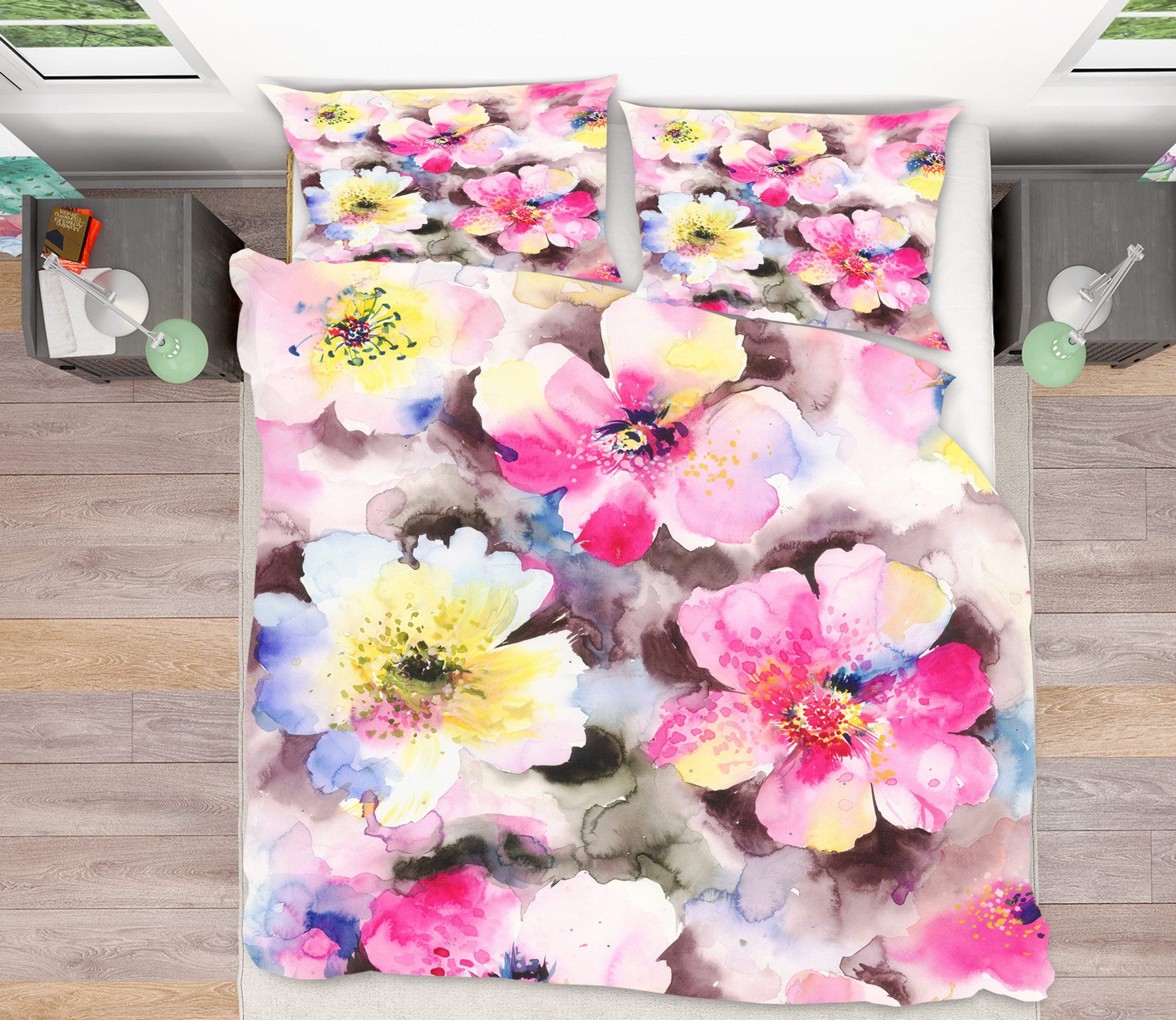 3D Flower Pattern 16128 Bed Pillowcases Quilt