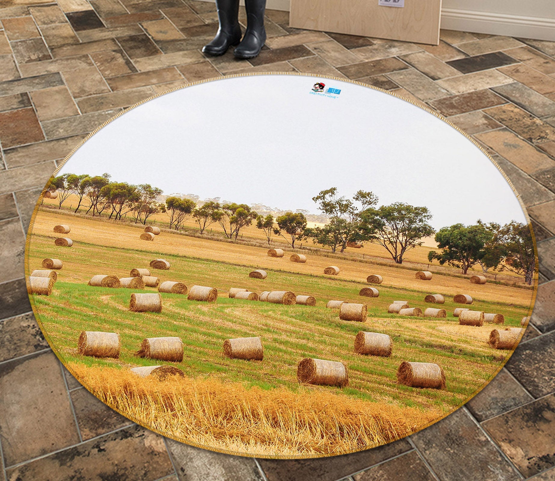 3D Paddy 74136 Round Non Slip Rug Mat