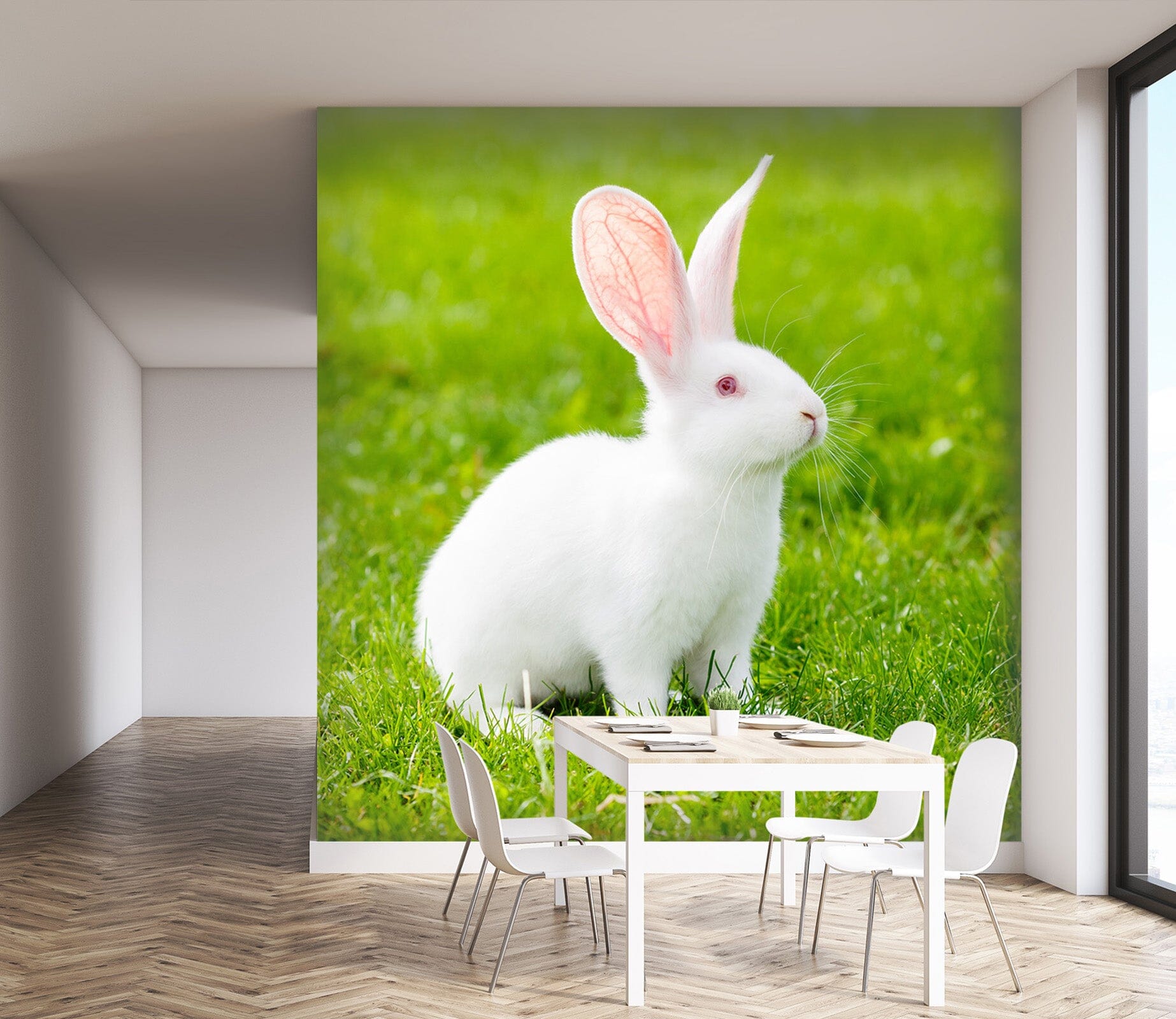3D Lawn Rabbit 104 Wall Murals Wallpaper AJ Wallpaper 2 