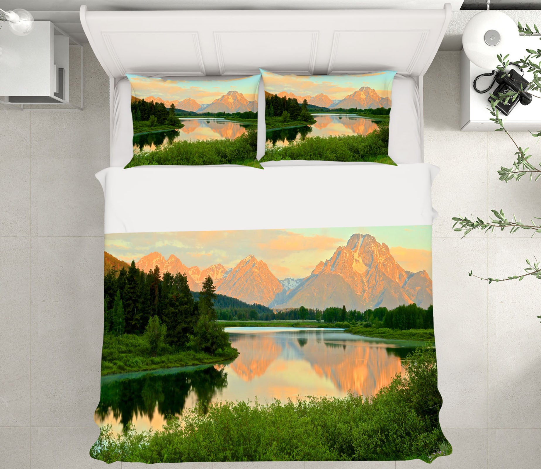 3D Mountain River Grass Tree 8682 Kathy Barefield Bedding Bed Pillowcases Quilt